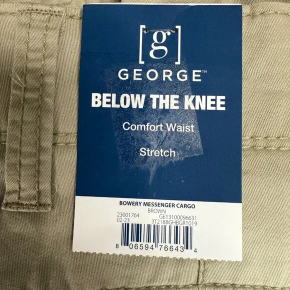 George Mens Size 30 Below The Knee Bowery Cargo Shorts Comfort Waist & Stretch - Picture 4 of 9